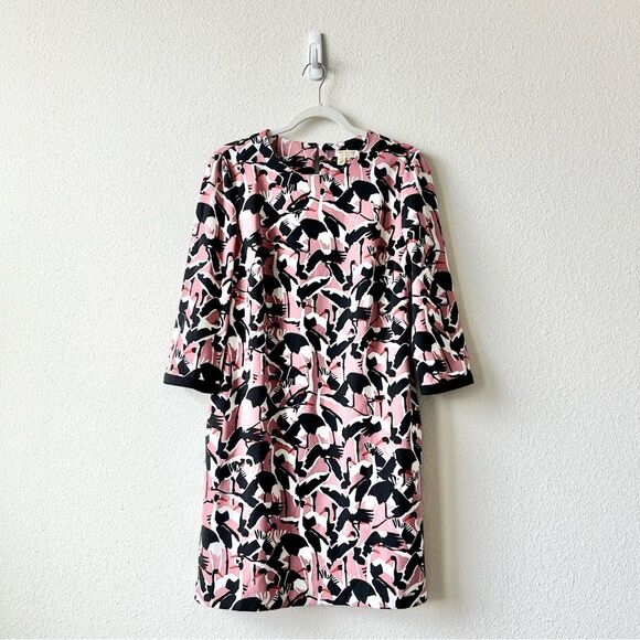 Ted Baker Colour by Numbers Queta Crane-Print Dress in Pink Size 3 (8 US) - Picture 3 of 9